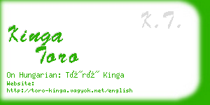 kinga toro business card
